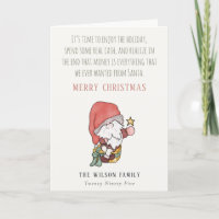 Funny Money Cash Abundance Santa Christmas Wishes