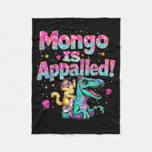 Funny Mongo Is Appalled Princess Cat Riding Dinosa Fleece Blanket