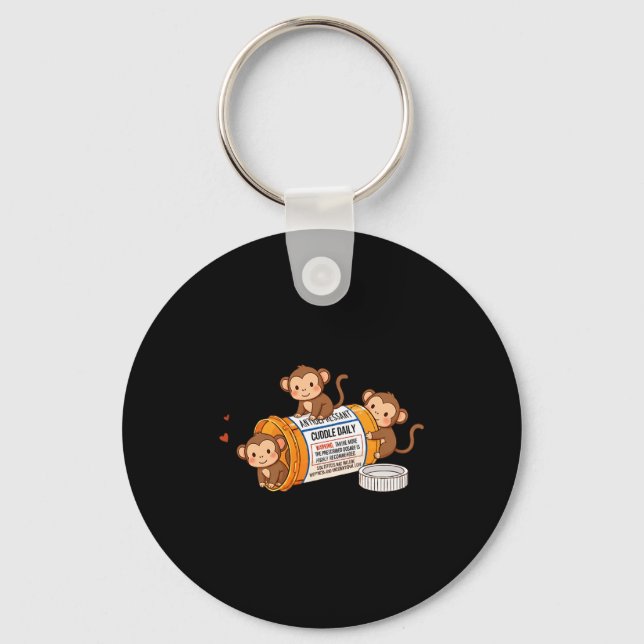 Funny Monkey Anti Depressant Zoo Boys Girls Kids P Keychain (Front)