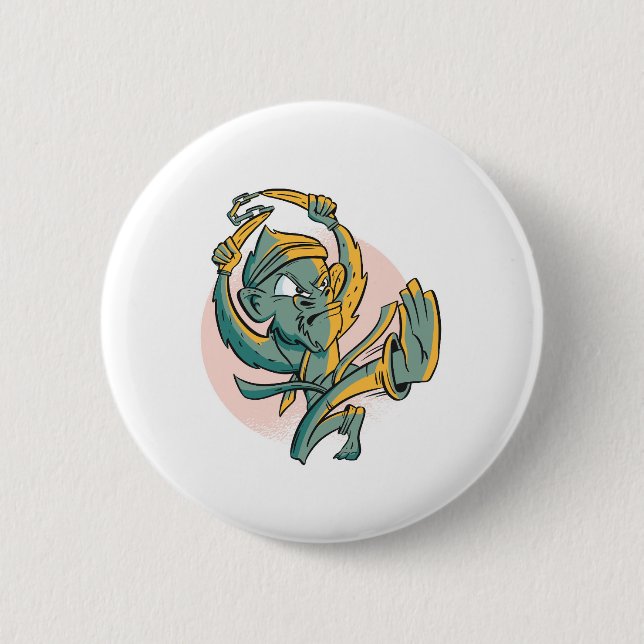 Funny Monkey Banana Fighter 2 Inch Round Button (Front)
