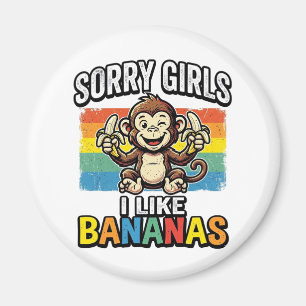 Funny Monkey Banana Vintage Engraving Shirt Design Magnet