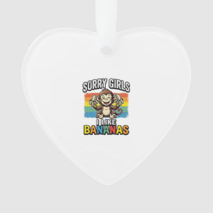 Funny Monkey Banana Vintage Engraving Shirt Design Ornament
