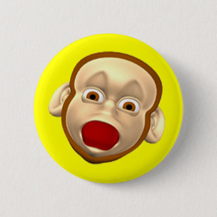 Funny Monkey Birthday Button