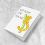 Funny Monkey Birthday Prime-Mate partner Card<br><div class="desc">This design may be personalized by choosing the Edit Design option. You may also transfer onto other items. Contact me at colorflowcreations@gmail.com or use the chat option at the top of the page if you wish to have this design on another product or need assistance. See more of my designs...</div>