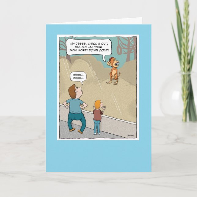Funny Monkey Business Birthday Card (Front)