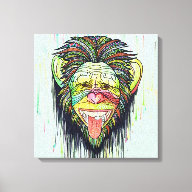 Funny Monkey Canvas Print (Front)