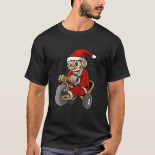 Funny Monkey Christmas Santa Claus T-Shirt