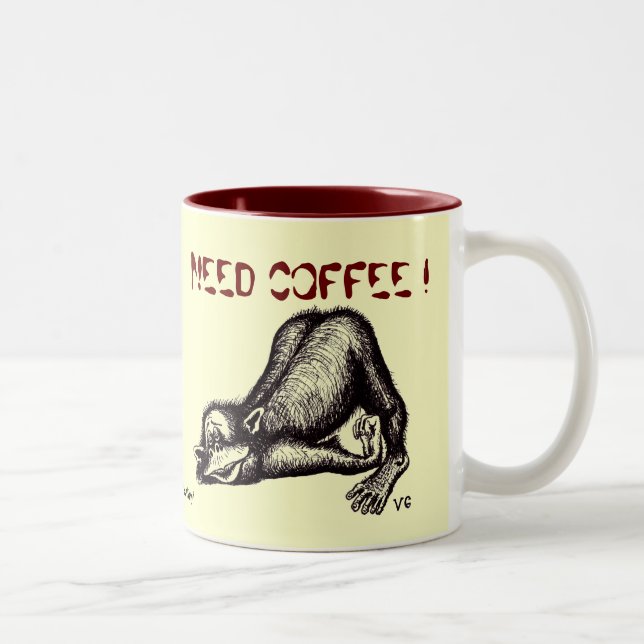 Funny monkey coffee mug (Right)