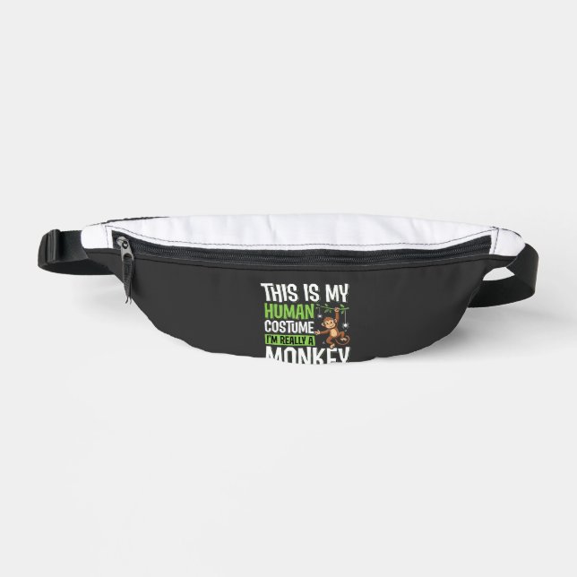 Funny Monkey Costume Halloween Vector Fanny Pack (Front)