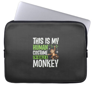 Funny Monkey Costume Halloween Vector Laptop Sleeve