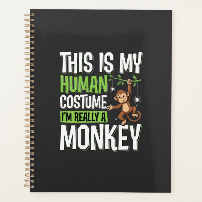 Funny Monkey Costume Halloween Vector Planner (Front)