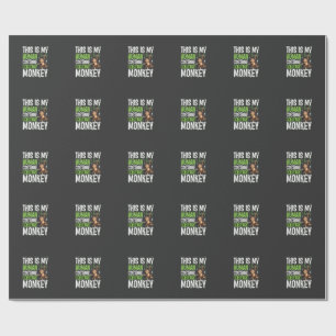 Funny Monkey Costume Halloween Vector Wrapping Paper