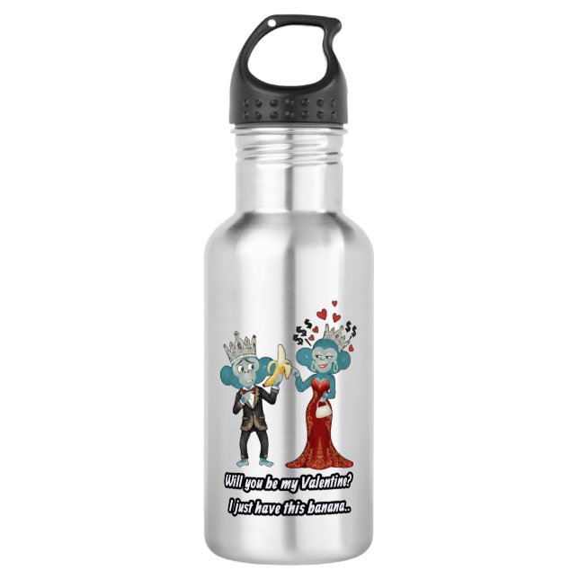 Funny Monkey Couple Valentine's Day 532 Ml Water Bottle (Front)