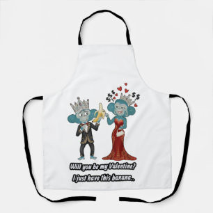 Funny monkey couple valentine's day T-Shirt Apron