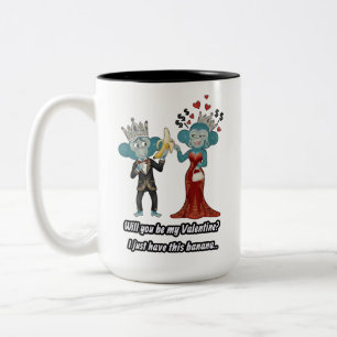 Funny monkey couple valentine's day T-Shirt Two-Tone Coffee Mug