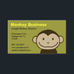 Funny Monkey Face | Cute Cartoon Business Card<br><div class="desc">Go bananas with this smiling monkey business card! A fun design for childcare,  babysitters,  kids' entertainment,  baby stores,  and companies with a playful theme. Visit Jenn's Doodle World for more funny business cards and whimsical animal designs.</div>