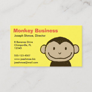 Funny Monkey Face   Cute Cartoon Business Card
