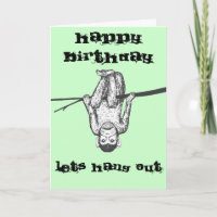 Funny Monkey hanging out Birthday Card customize
