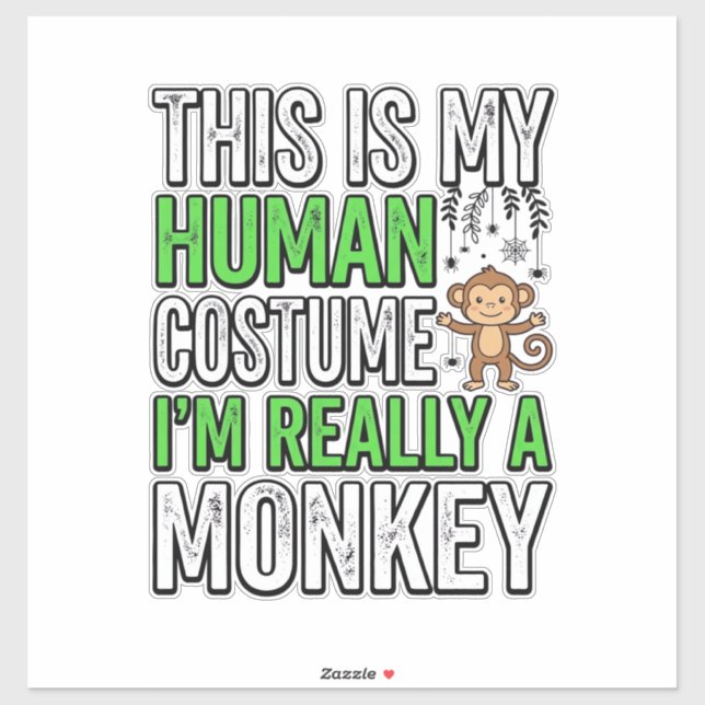 Funny Monkey Human Costume Halloween Shirt Design_ (Sheet)