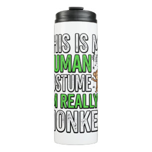 Funny Monkey Human Costume Halloween Shirt Design_ Thermal Tumbler
