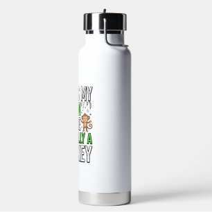 Funny Monkey Human Costume Halloween Shirt Design_ Water Bottle