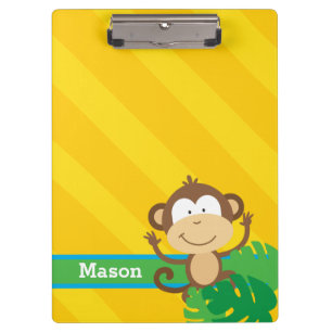Funny Monkey in the Jungle Personalized Clipboard