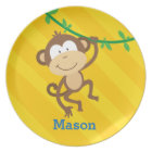 Funny Monkey in the Jungle Personalized Plate