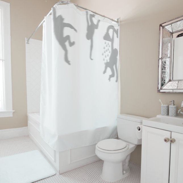 Funny Monkey In the Shower Silhouette Shadow (In Situ)