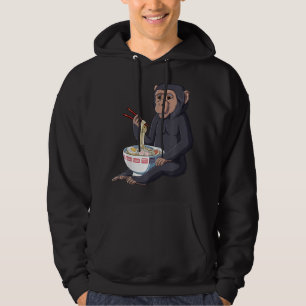 Funny Monkey Japanese Kawaii Ramen Chimpanzee Hoodie