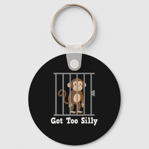 Funny Monkey Meme Got Too Silly Humour Men Women K Keychain