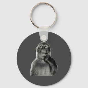 Funny Monkey Meme With Retro Odore Humor Art Style Keychain