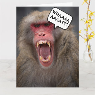 FUNNY MONKEY OVER HILL BIRTHDAY GREETING CARD