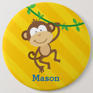 Funny Monkey Personalized Button