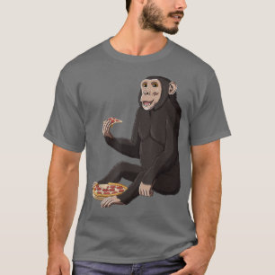 Funny Monkey Pizza Lover Chimp  T-Shirt