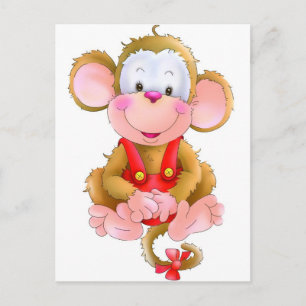 Funny monkey postcard