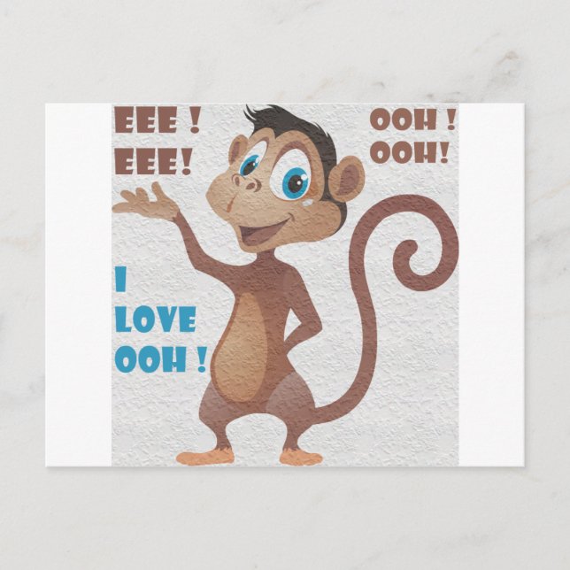 funny monkey postcard (Front)
