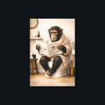 Funny Monkey Reading Newspaper Bathroom Humor Canvas Print<br><div class="desc">Bring humor and charm to your bathroom with this delightful canvas print featuring a thoughtful monkey engrossed in the morning newspaper. This semi-realistic artwork combines playful comedy with a minimalist modern bathroom setting, highlighting the monkey’s attentive expression and relaxed posture. Neutral tones and clean design make it stylish, eye-catching, and...</div>