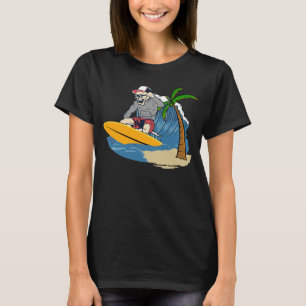 Funny Monkey Skeleton Skull Surfing Beach Surf Oce T-Shirt