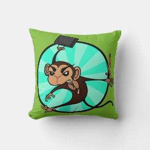 FUNNY MONKEY SQUARE THROW PILLOW