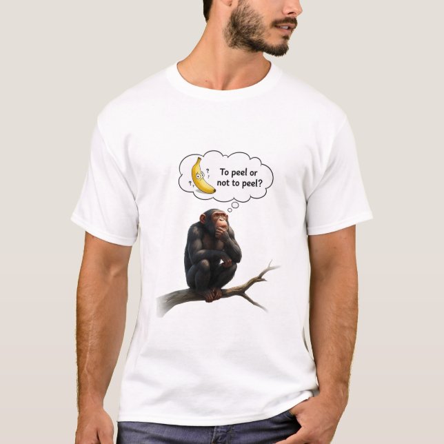 Funny monkey thinking T-Shirt (Front)