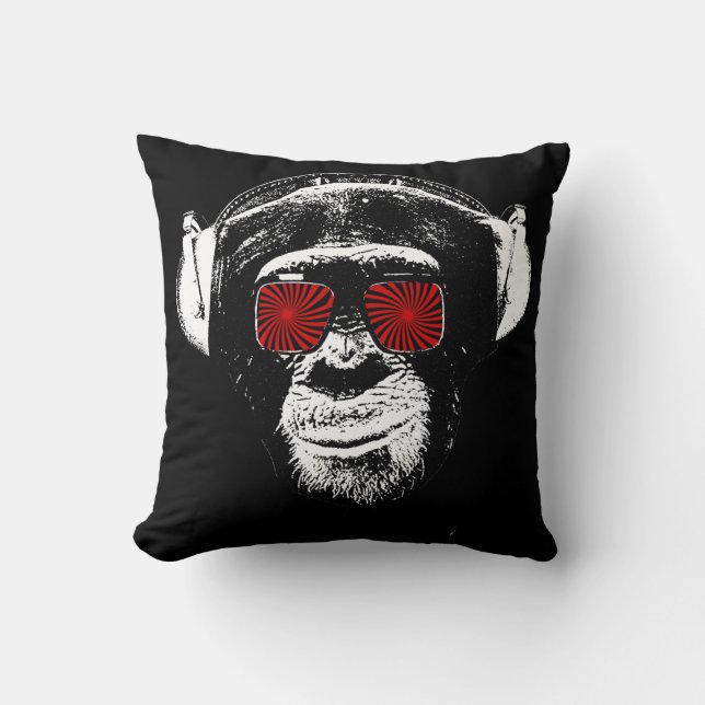 Funny monkey throw pillow (Front)