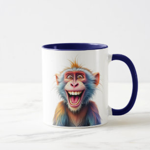 Funny monkey with a bright smile. mug