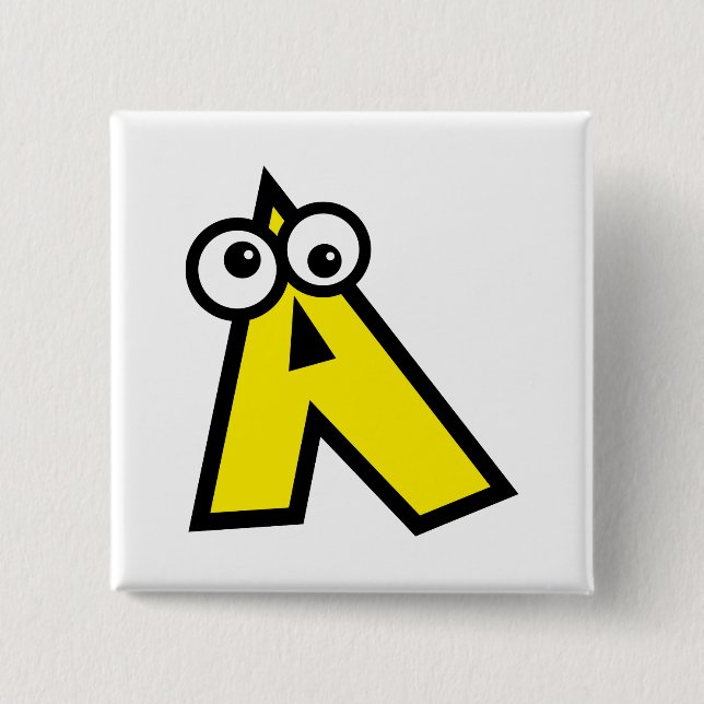 Funny Monogram Letter A 2 Inch Square Button (Front)