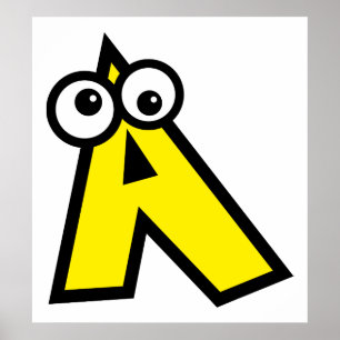 Funny Monogram Letter A Poster