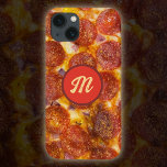 Funny Monogrammed Pepperoni Pizza Pattern Gag Gift iPhone 13 Case<br><div class="desc">A delicious pepperoni pizza photo is the star of this design. This was an actual pizza I made, photographed, and then ate. To make it even more personalized, there is a single initial monogram in a red circle, meant to look like a pepperoni! Be sure to edit the monogram! A...</div>