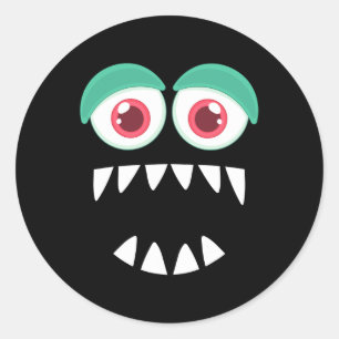 Funny Monster Costume Easy Costume Ideas Halloween Classic Round Sticker