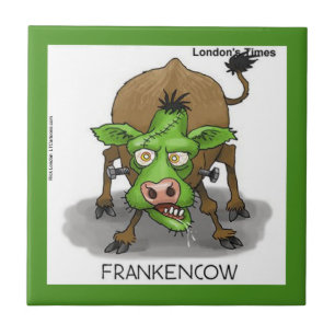 Funny Monster Cow Ceramic Tile