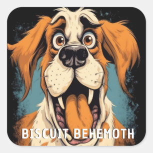 Funny Monster Dog: Biscuit Behemoth Square Sticker
