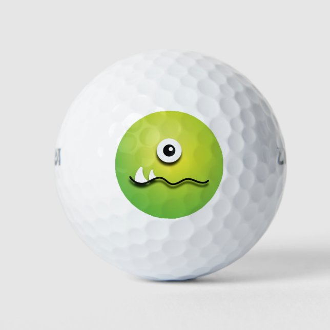 Funny Monster Eye Emoji Golf Balls (Front)