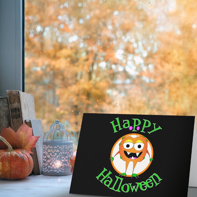 Funny, Monster, Halloween Card (Take a look at this most awesome Halloween cartoon greeting card!)